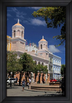 Framed Puerto Rico, San Juan Plaza in Old San Juan Print