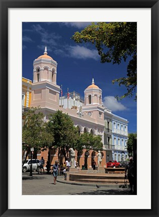 Framed Puerto Rico, San Juan Plaza in Old San Juan Print