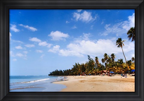 Framed View of Luquillo Beach, Puerto Rico, Caribbean Print