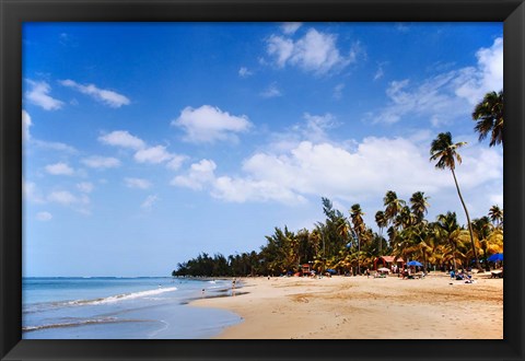 Framed View of Luquillo Beach, Puerto Rico, Caribbean Print