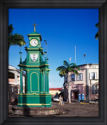 Framed Circus and Berkeley Monument, Basseterre, St Kitts, Caribbean Print