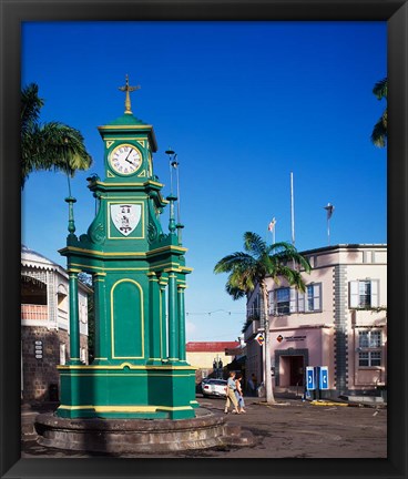 Framed Circus and Berkeley Monument, Basseterre, St Kitts, Caribbean Print