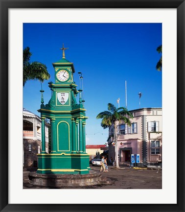 Framed Circus and Berkeley Monument, Basseterre, St Kitts, Caribbean Print