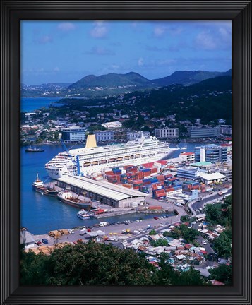 Framed Castries, St Lucia, Caribbean Print