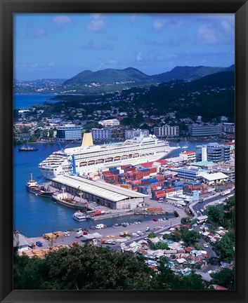 Framed Castries, St Lucia, Caribbean Print