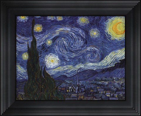 Framed Starry Night, c.1889 Print