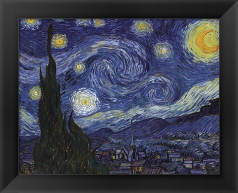 Framed Starry Night, c.1889 Print