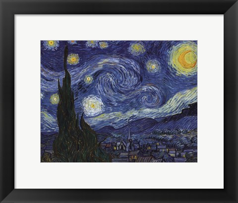 Framed Starry Night, c.1889 Print