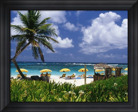 Framed Dawn Beach on St Martin, Caribbean Print