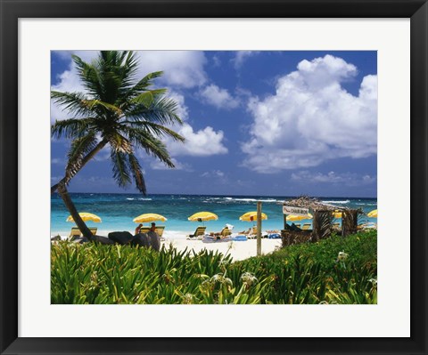 Framed Dawn Beach on St Martin, Caribbean Print