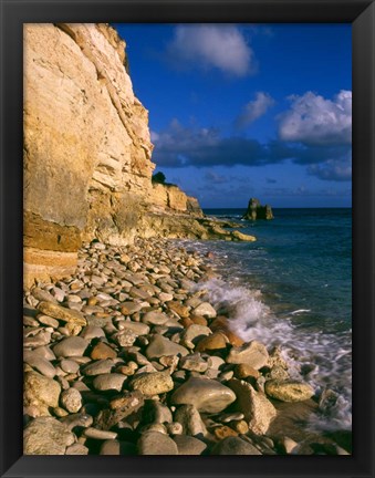 Framed Cliffs at Cupecoy Beach, St Martin, Caribbean Print