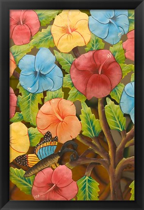 Framed Floral Souvenirs at Al Vern&#39;s Craft Market, Turks and Caicos, Caribbean Print