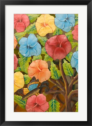 Framed Floral Souvenirs at Al Vern&#39;s Craft Market, Turks and Caicos, Caribbean Print