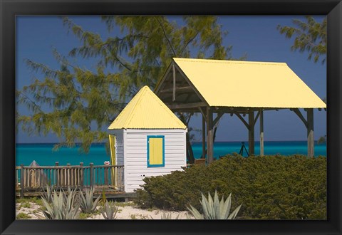 Framed Windmills Plantation Beach House, Salt Cay Island, Turks and Caicos, Caribbean Print
