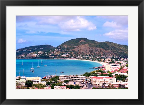 Framed Philipsburg, St Maarten, Caribbean Print