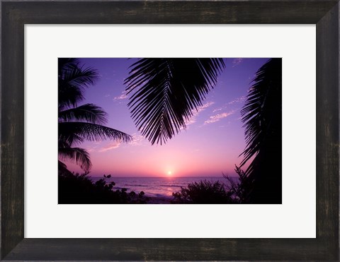 Framed Sunset, Cayman Brac, Cayman Islands, Caribbean Print