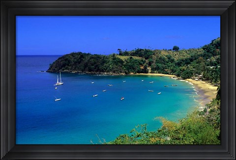 Framed Quiet Cove, Tobago, Caribbean Print