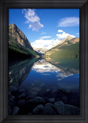 Framed Victoria Glacier and Lake Louise, Banff National Park, Alberta, Canada Print
