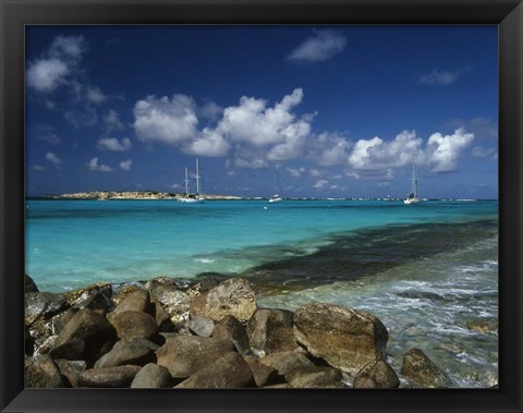 Framed Orient Bay, St Martin, Caribbean Print