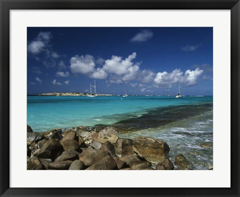 Framed Orient Bay, St Martin, Caribbean Print