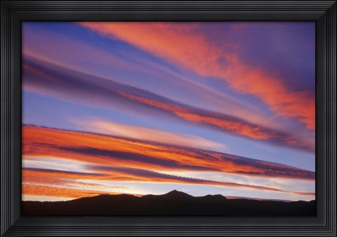 Framed Canada, Alberta, Burmis sunset over the Canadian Rocky Mountains Print