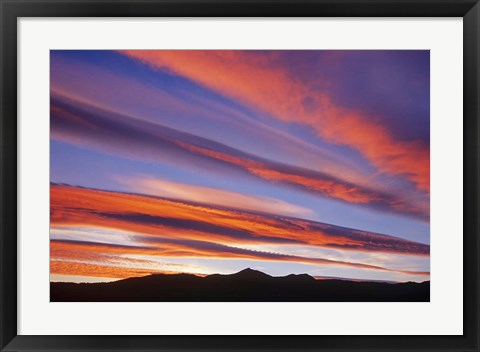 Framed Canada, Alberta, Burmis sunset over the Canadian Rocky Mountains Print