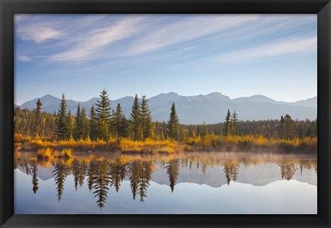 Framed Canada, Alberta, Jasper National Park Scenic of Cottonwood Slough Print