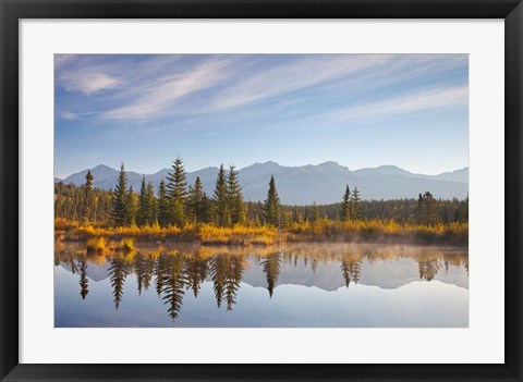 Framed Canada, Alberta, Jasper National Park Scenic of Cottonwood Slough Print