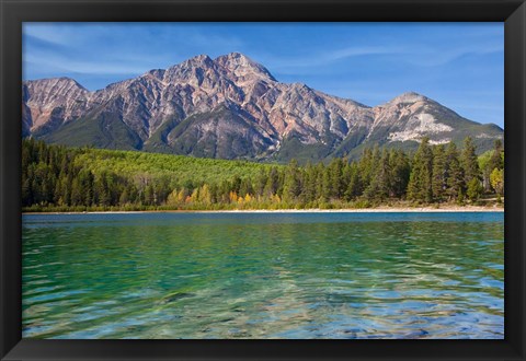 Framed Patricia Lake and Pyramid Mountain, Jasper NP, Alberta, Canada Print