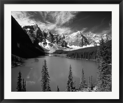 Framed Wenkchemna Peaks reflected in Moraine lake, Banff National Park, Alberta, Canada Print