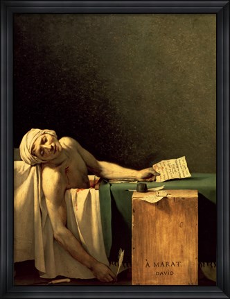 Framed Death of Marat, 1793 Print