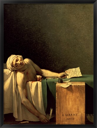 Framed Death of Marat, 1793 Print