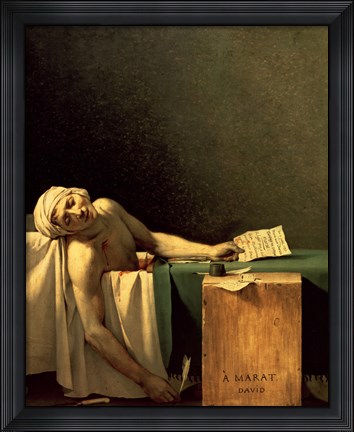 Framed Death of Marat, 1793 Print