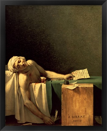 Framed Death of Marat, 1793 Print