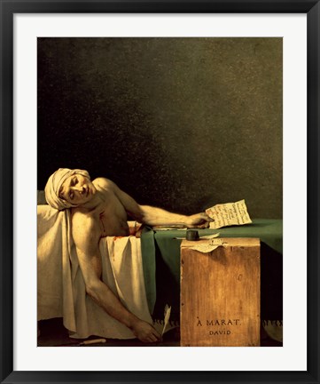 Framed Death of Marat, 1793 Print