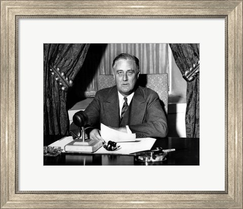 Framed World War Two photo of President Franklin Delano Roosevelt Print