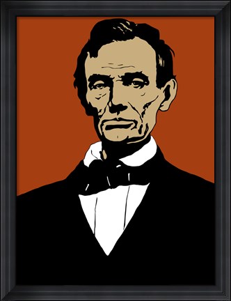 Framed Civil War Era President Abraham Lincoln Print