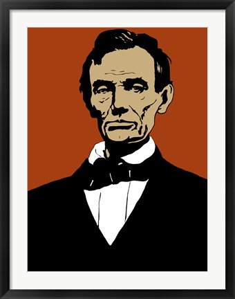 Framed Civil War Era President Abraham Lincoln Print