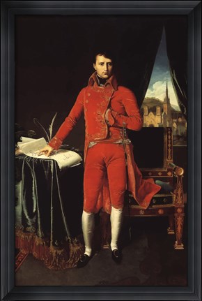 Framed Napoleon Bonaparte in Red Print