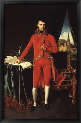 Framed Napoleon Bonaparte in Red Print