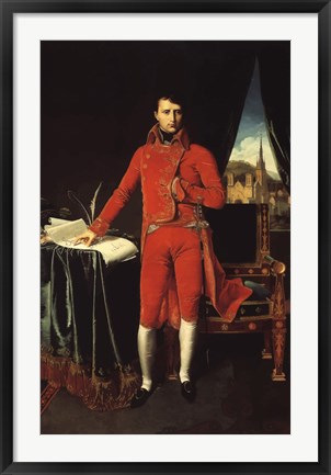 Framed Napoleon Bonaparte in Red Print