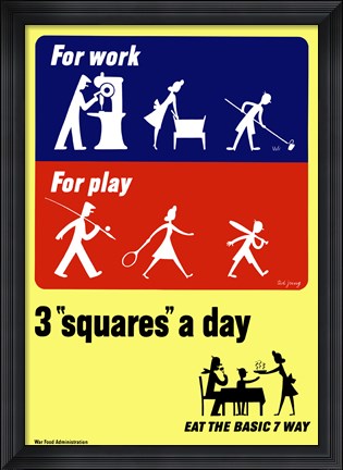 Framed Three Squares a Day Print