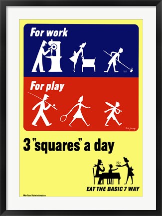 Framed Three Squares a Day Print