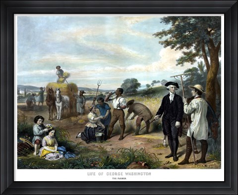 Framed George Washington On His Farm Print