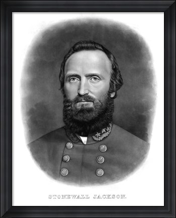 Framed Thomas Stonewall Jackson (digitally restored) Print