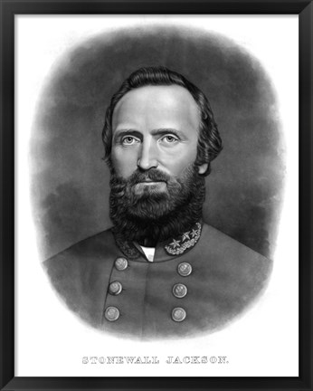 Framed Thomas Stonewall Jackson (digitally restored) Print