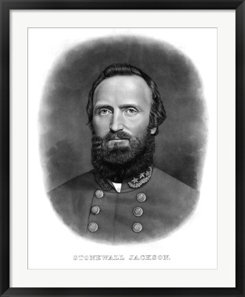 Framed Thomas Stonewall Jackson (digitally restored) Print