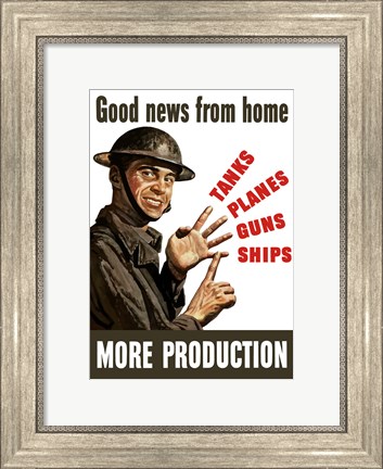 Framed Good News From Home - More Production Print
