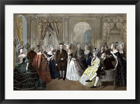 Framed Benjamin Franklin&#39;s Reception by the French Court Print