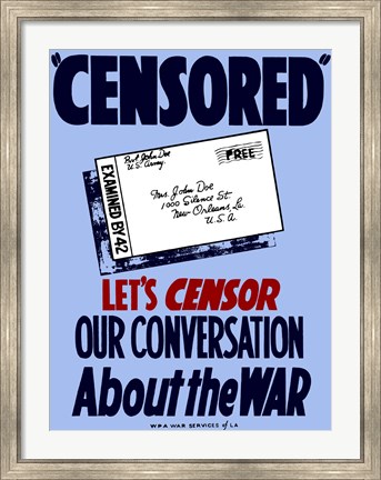 Framed Censored - Postcard Print